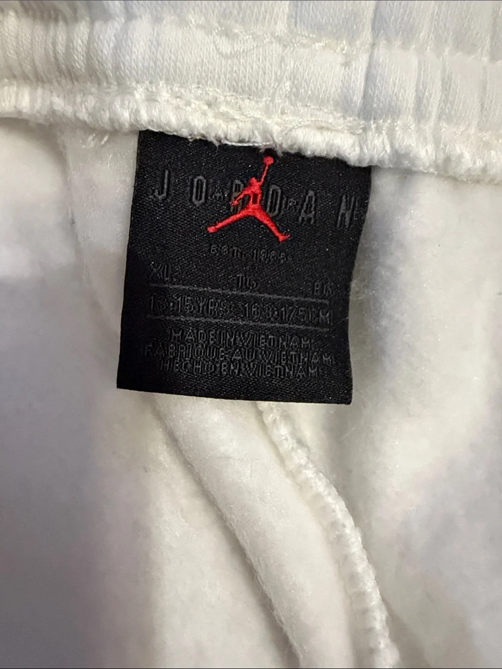 Jordan White Shorts with Multicolor Gradient Logos